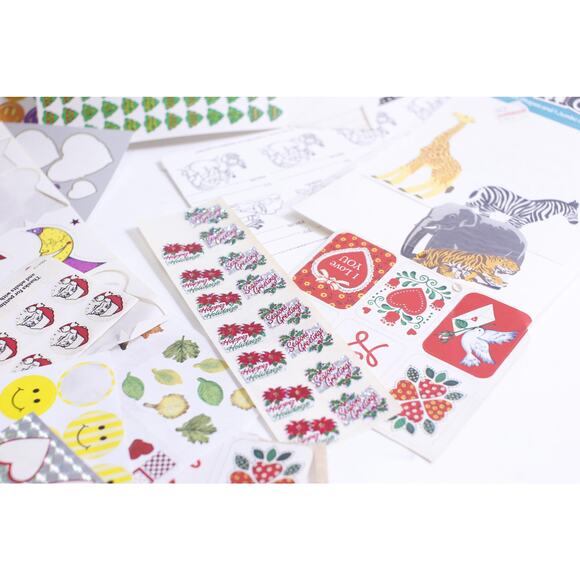 90s Holidays Sticker Sheets, Used, Christmas, Valentine's Day, Congratulations - Picture 5 of 6